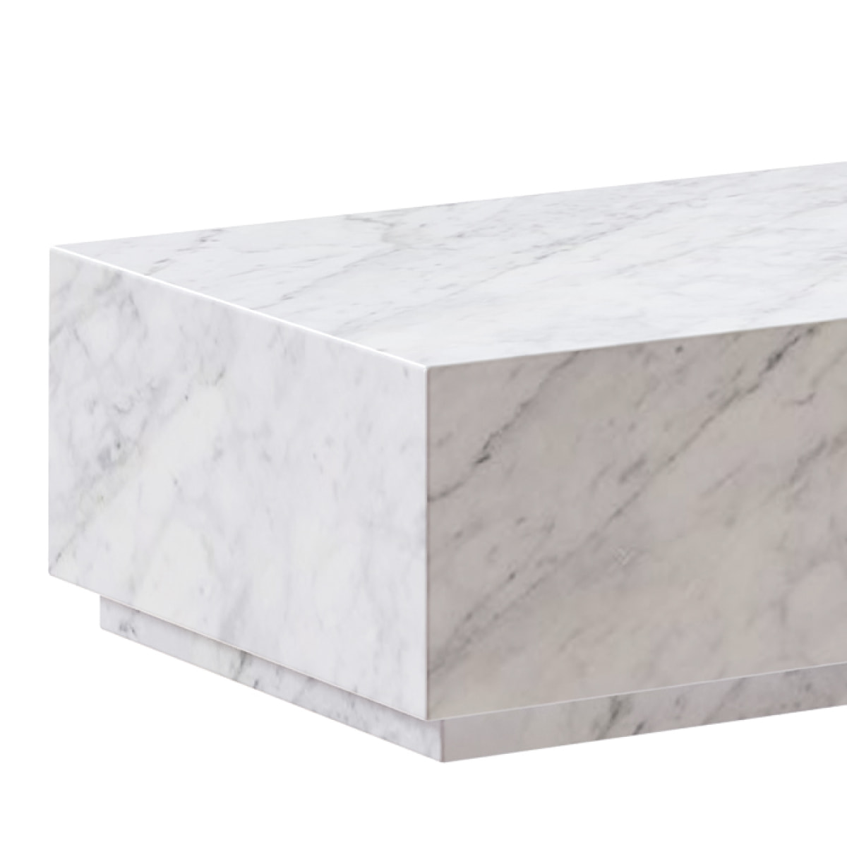 Table basse rectangulaire en marbre blanc - Izaé