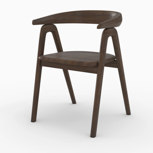 Chaise en bois d'hévéa foncé - Hawa