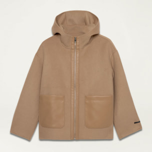 Oltre - Giubbotto in panno con maxi tasche - Beige
