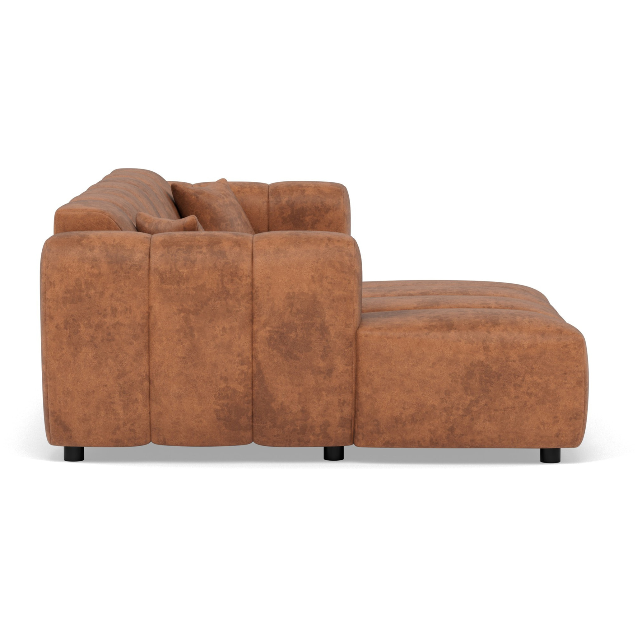 Curtis - canapé d'angle gauche 4 places en simili - Cognac