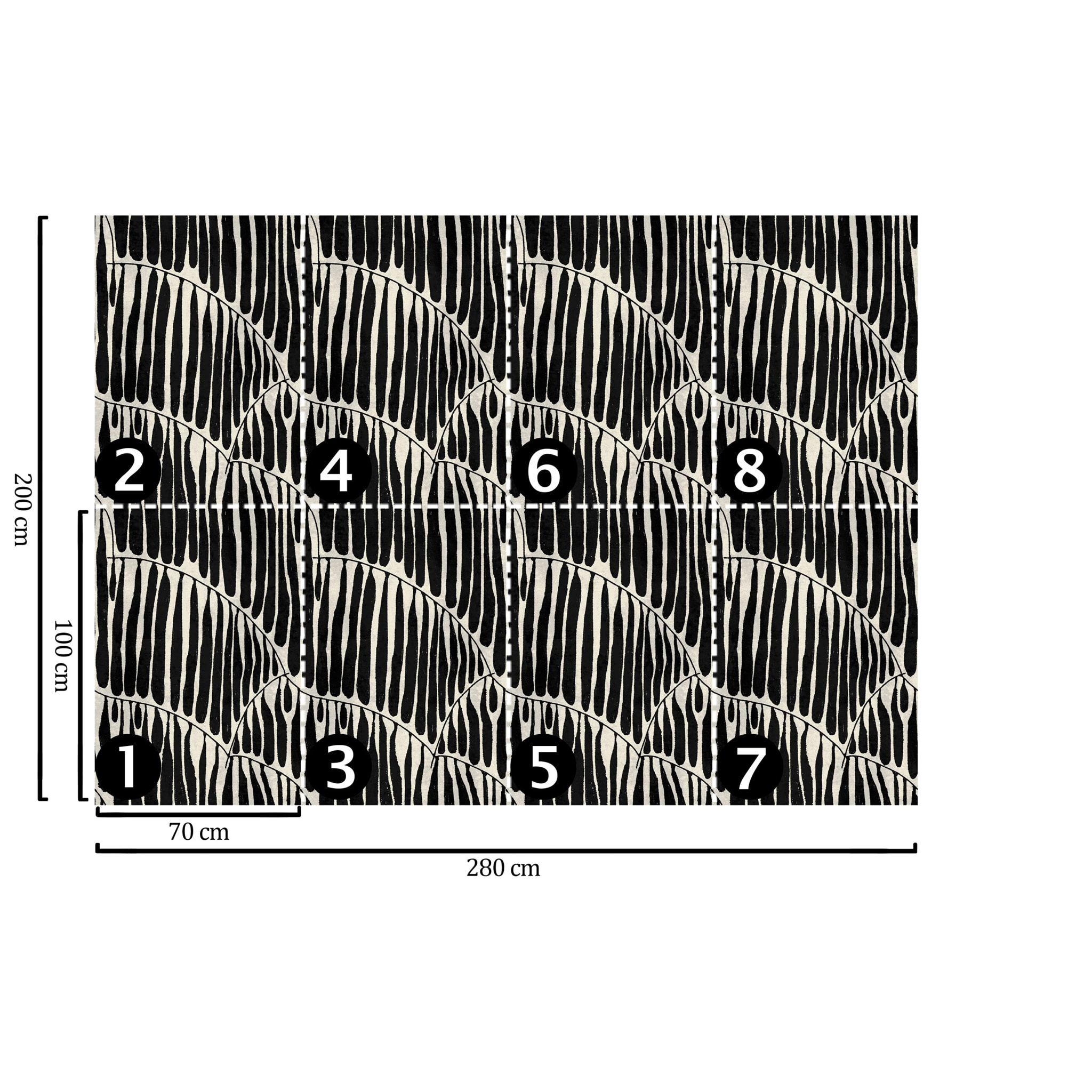 Carta da Parati Foglia Nera Astratta