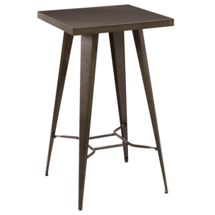 Table de bar carrée 2 personnes en métal gris métallisé 60 cm - Indus