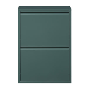Scarpiera 2 ante in metallo verde 50,5x15,2x74,2 cm - Emy