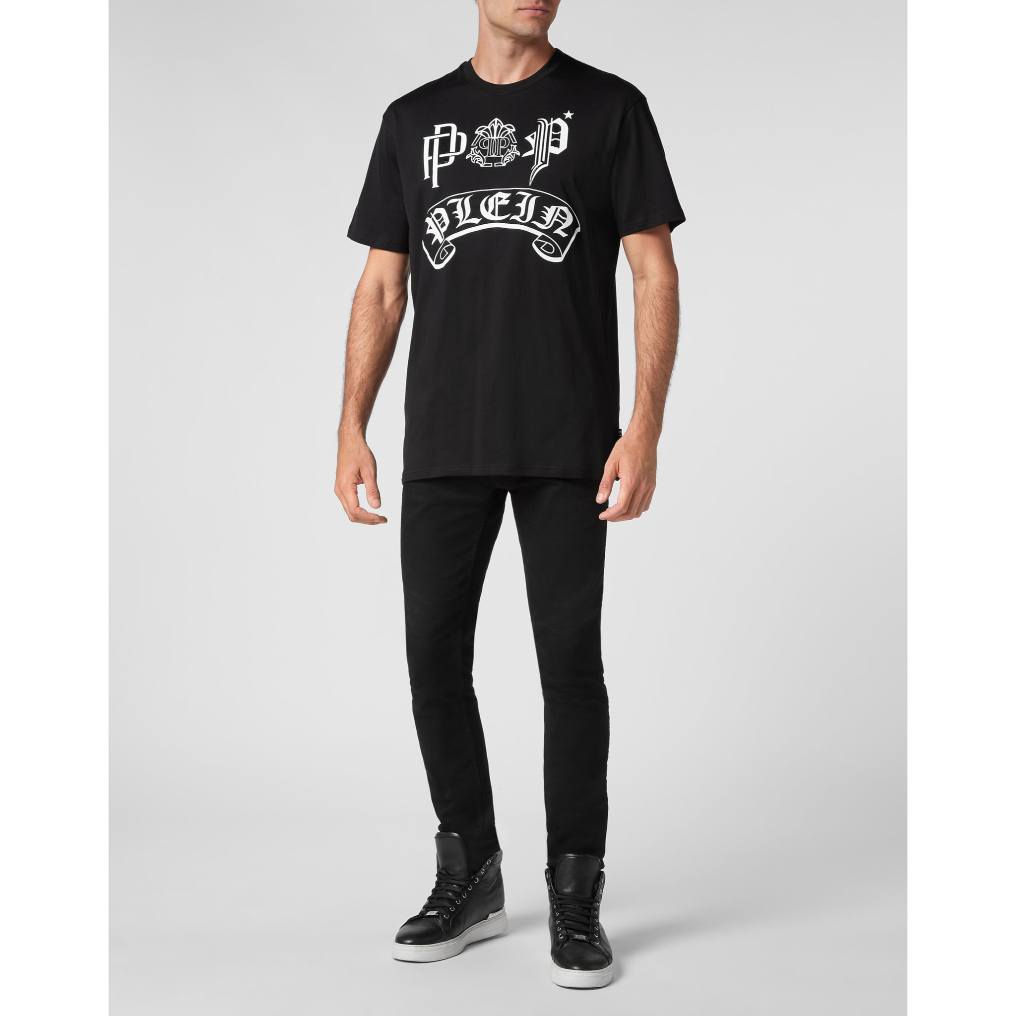 PHILIPP PLEIN Camiseta de cuello redondo y manga corta GOTHIC PLEIN