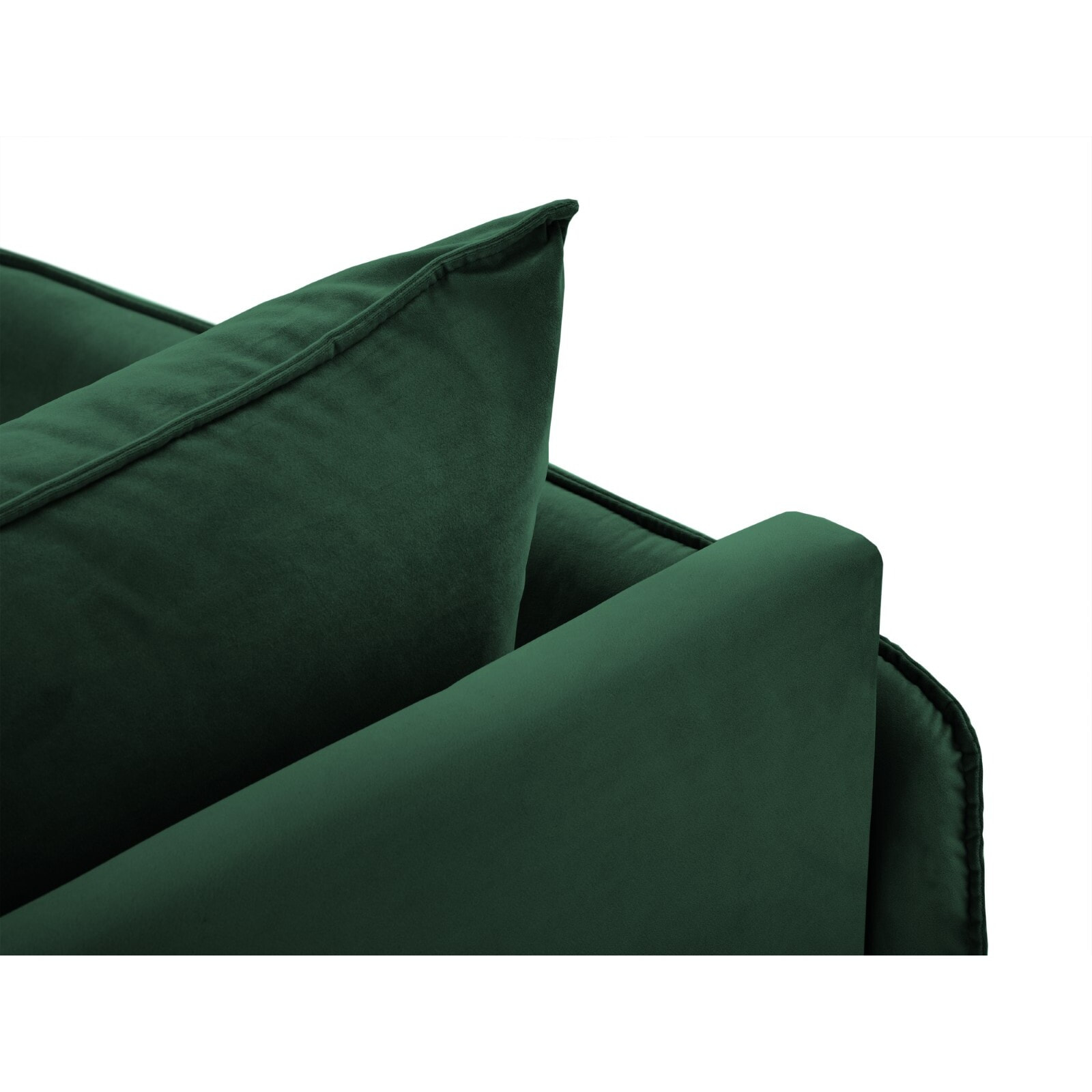 Méridienne droite "Vienna" en velours vert bouteille