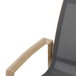 Fauteuil de jardin empilable "Axant" gris poivre & honey aluminium et texaline