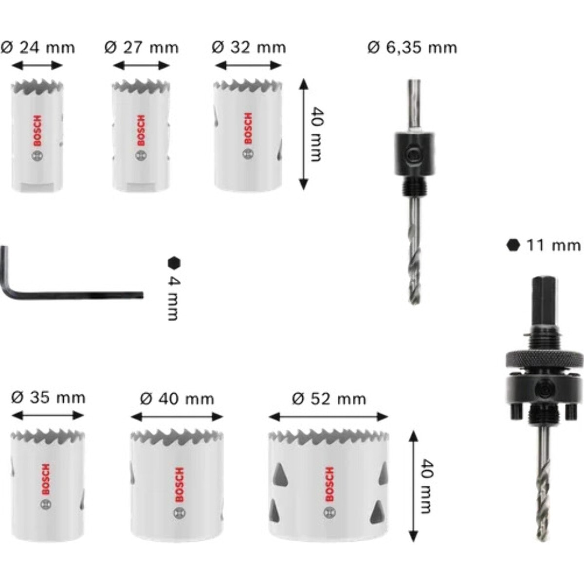 Coffret de scies trépans à filetage Multi Material - BOSCH - 2608594614