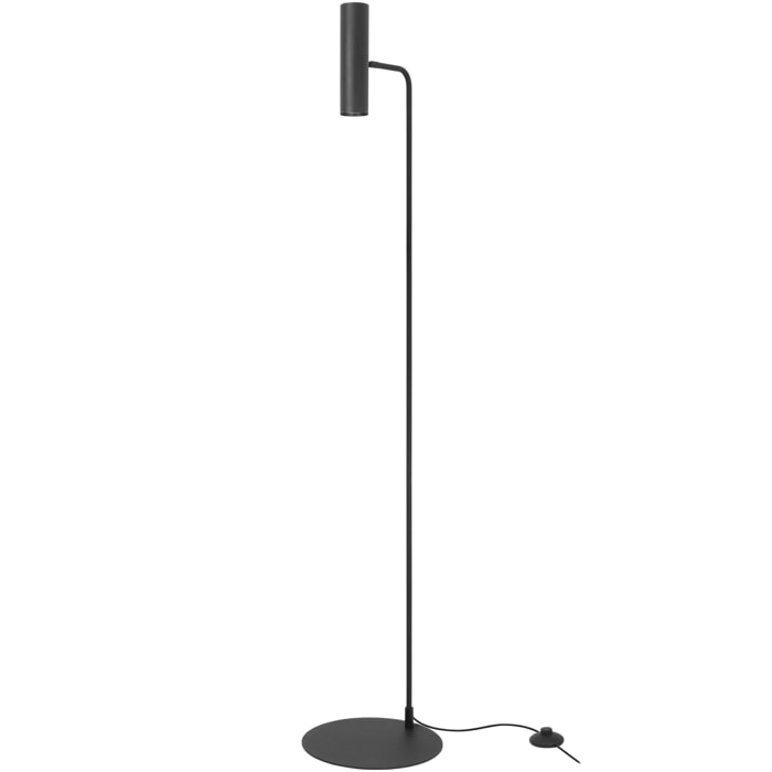 Forlight Meds - Lámpara de Pie de Salón de Metal Minimalista de Color Negro para Bombilla GU10 con Cabezal Orientable