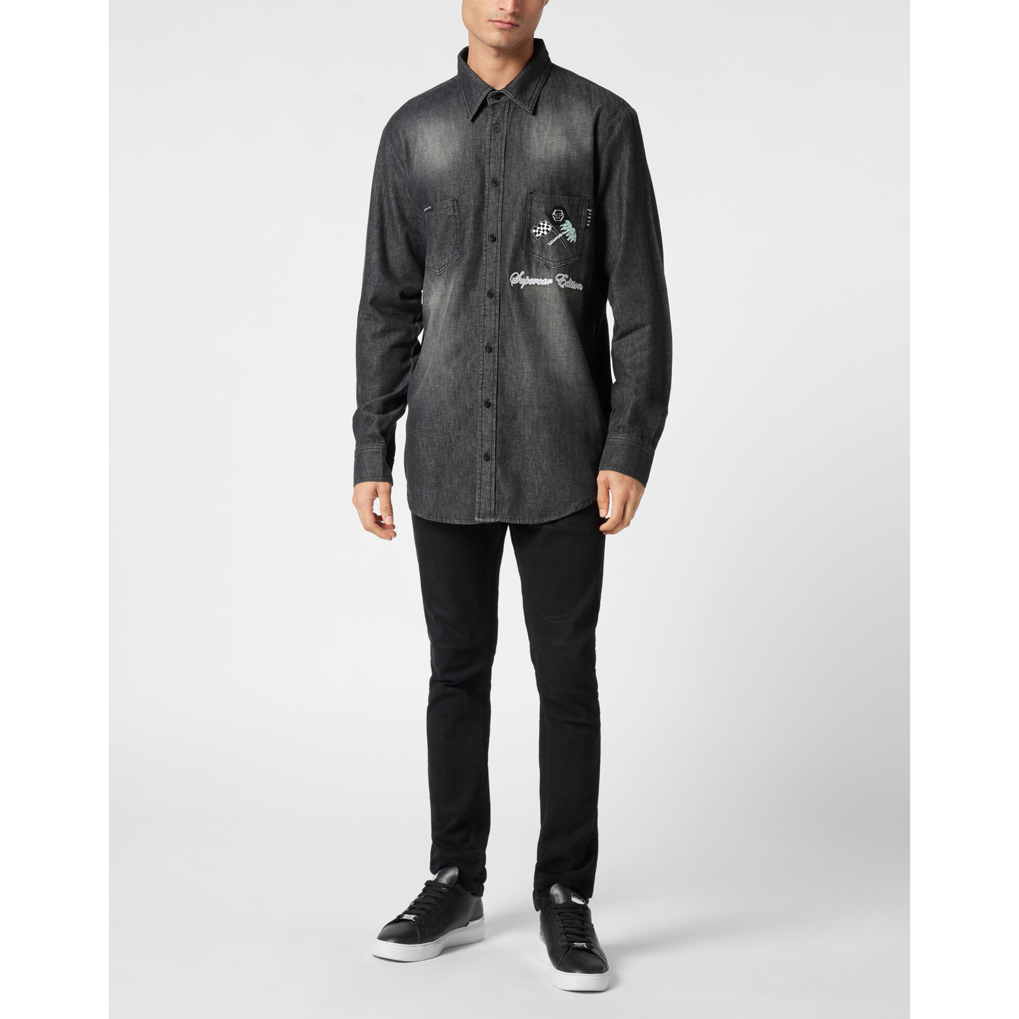 PHILIPP PLEIN Denim Shirt RACING