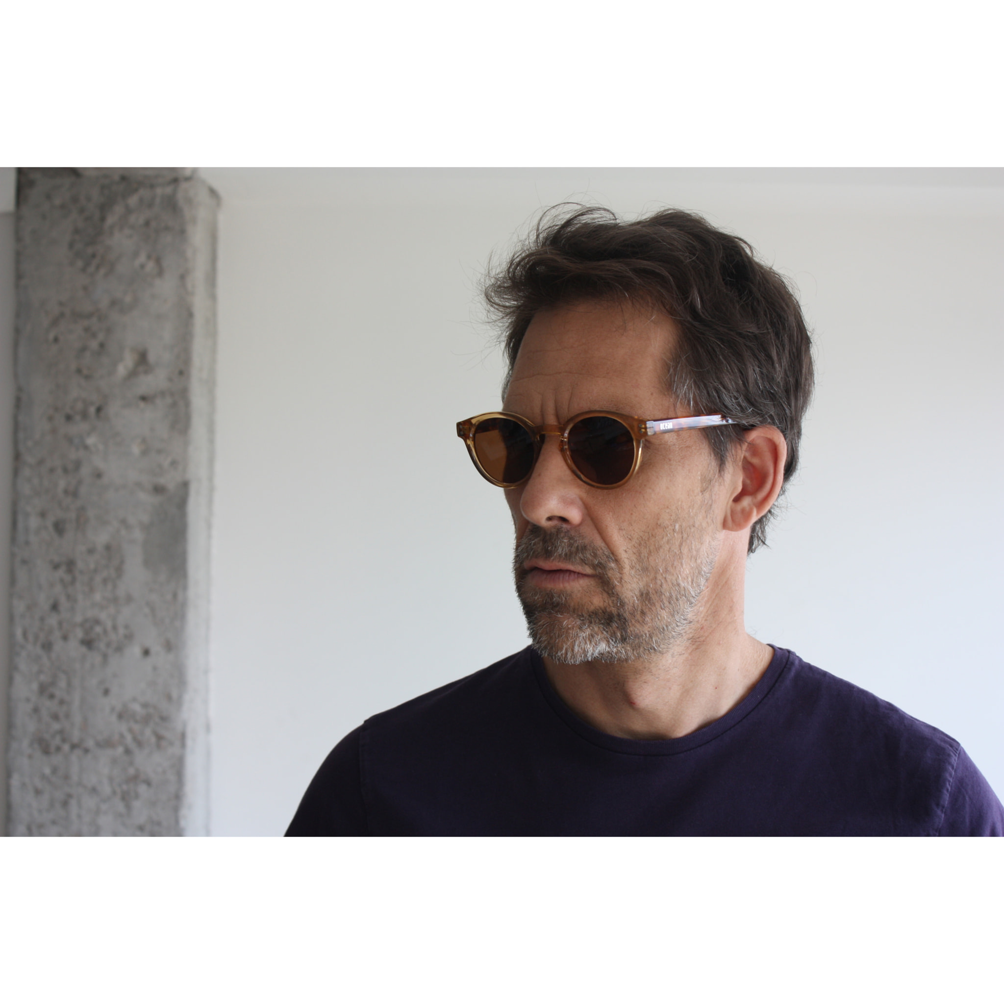 Gafas de sol OCEAN MONTREAL - Blanco transparente mate con patillas en carey y / Ahumada