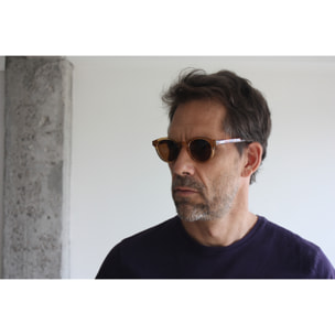 Gafas de sol OCEAN MONTREAL - Blanco transparente mate con patillas en carey y / Ahumada