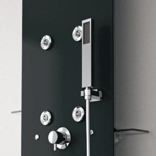 Colonne de douche hydromassante  KINEDO Aquaglass Noir