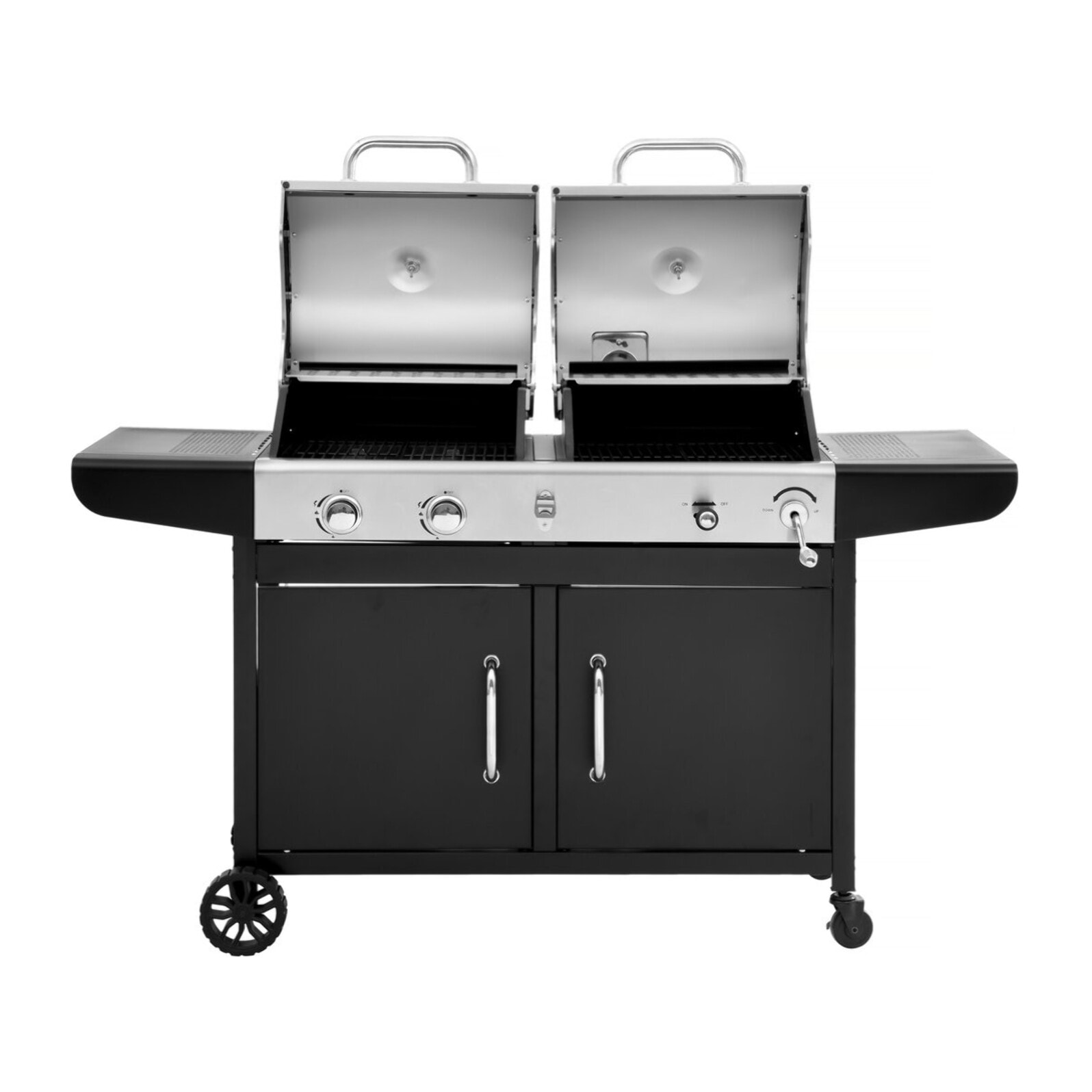 Barbecue gaz et charbon 2 en 1 en métal "Western" - Noir