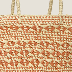 Bolso de playa mimbre Zandra color naranja
