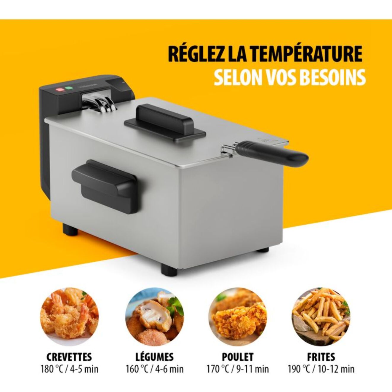 Friteuse TRISTAR 3L revetement acier inox