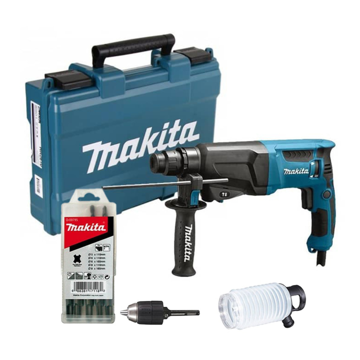 Perforateur SDS-Plus 800 W - MAKITA - accessoires - coffret - HR2600X9