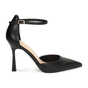 Décolleté open shank donna nere, tacco 10 cm