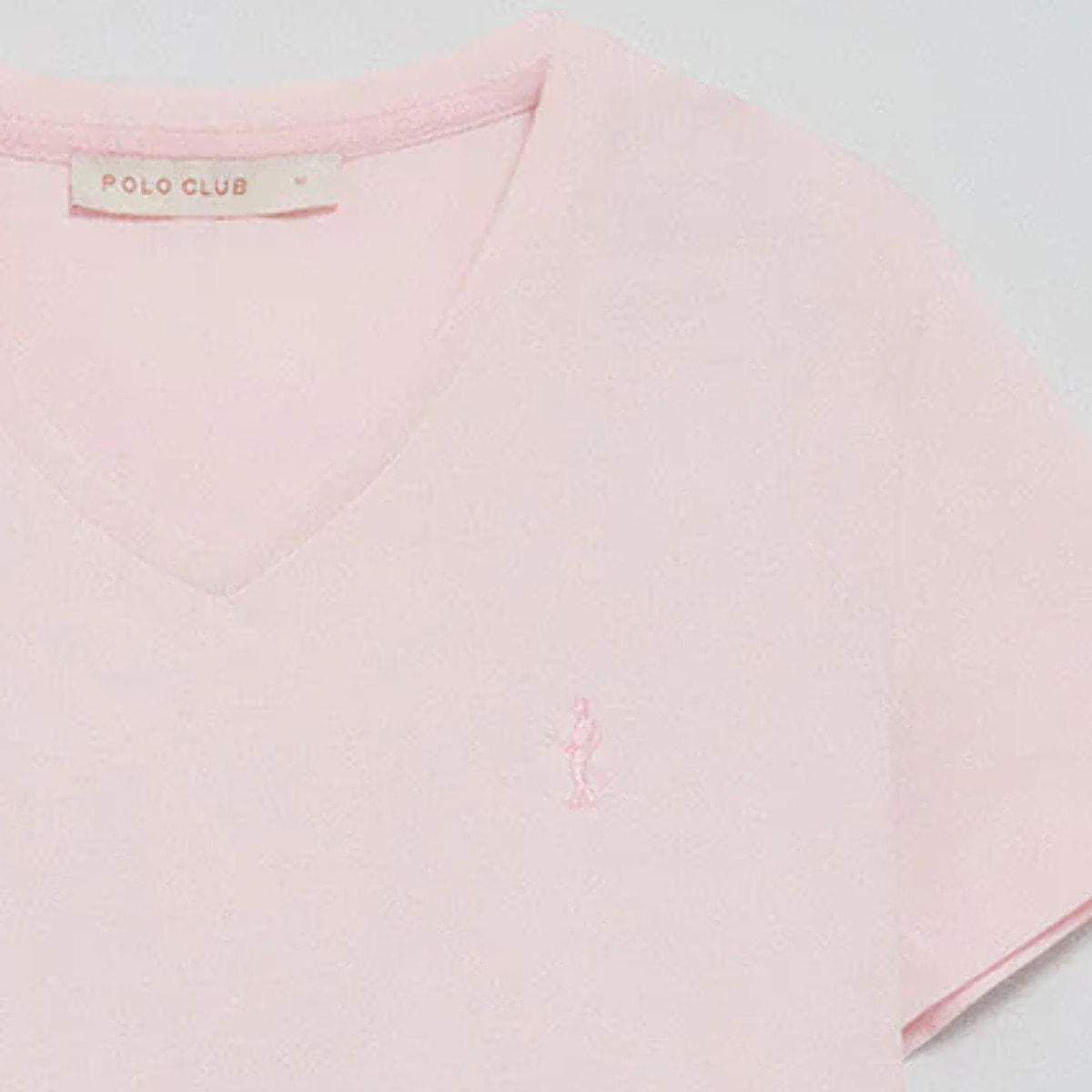 Camiseta rosa de escote en pico y bordado Rigby Best