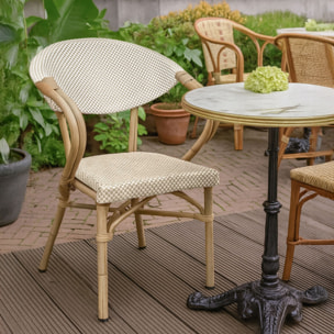 Lot de 2 fauteuils de table extérieur en textilène beige AMALFI