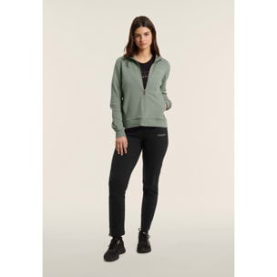 Tuta con zip e collo alto, logo in perline