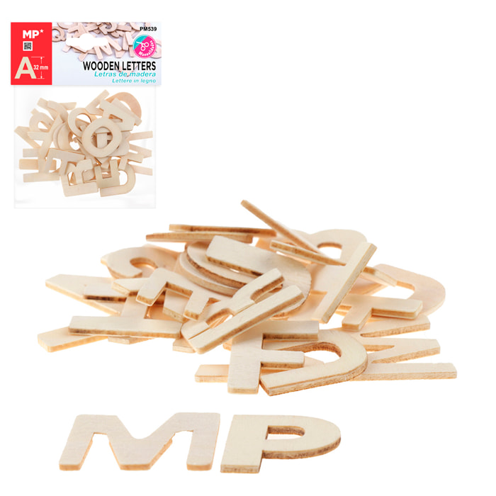 12 packs LETRAS DE MADERA 32 mm