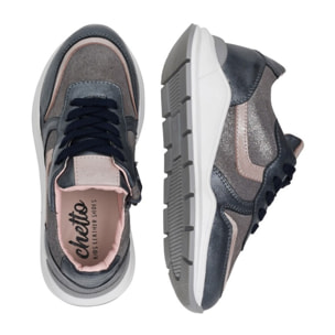 Sneaker de piel con cremallera lateral