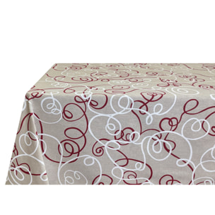 Tovaglia Cucina Resinata Idroleppelente Antimacchia Disegno Penelope Bordeaux 140x140