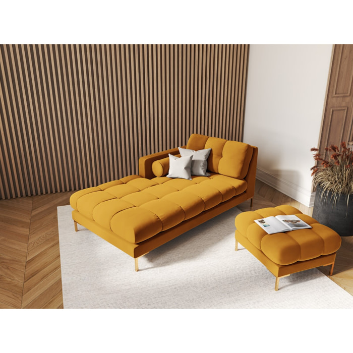 Méridienne gauche "Bali" en velours jaune