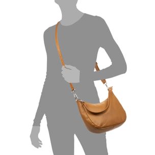 Altivole borsa a tracolla e a mano. Pelle autentica finitura Dollaro.