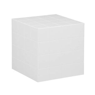 Table basse. table d'appoint cubique imitation carreaux de ciment blanc 40x40cm - Kubeeek