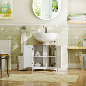 Mueble para Debajo del Lavabo con 2 Puertas Estante Ajustable 60x30x60 cm Blanco
