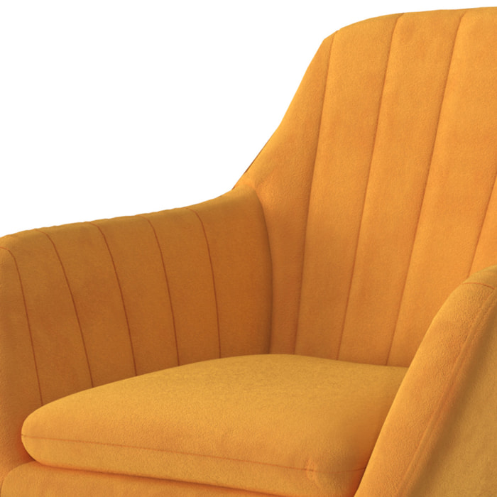 Rocking-chair Isola en velours jaune