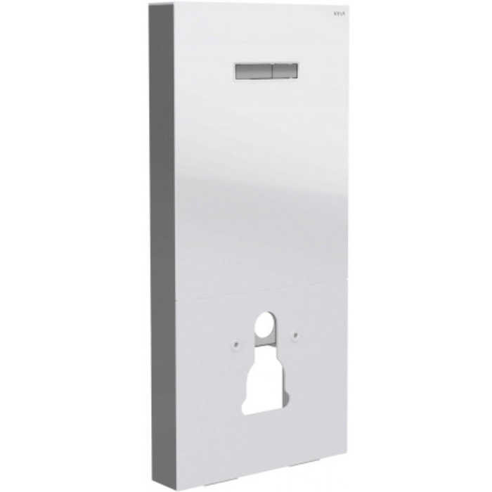 Pack WC Bâti support Vitra en verre trempé/aluminium brossé avec plaque intégrée + WC SAT sans bride + Abattant softclose