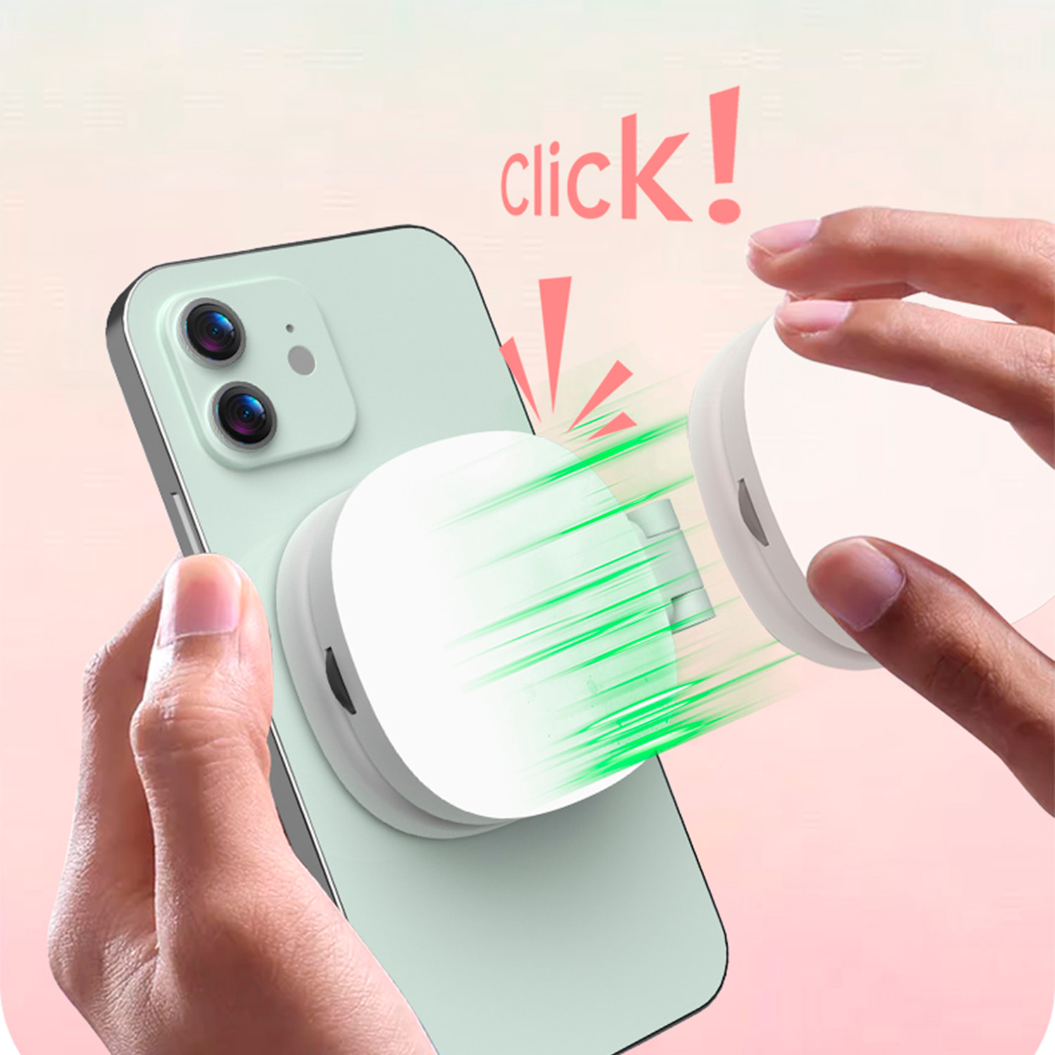 Lámpara de iluminación suplementaria para selfies con espejo, 3 tipos de luz, regulación de brillo y batería recargable.