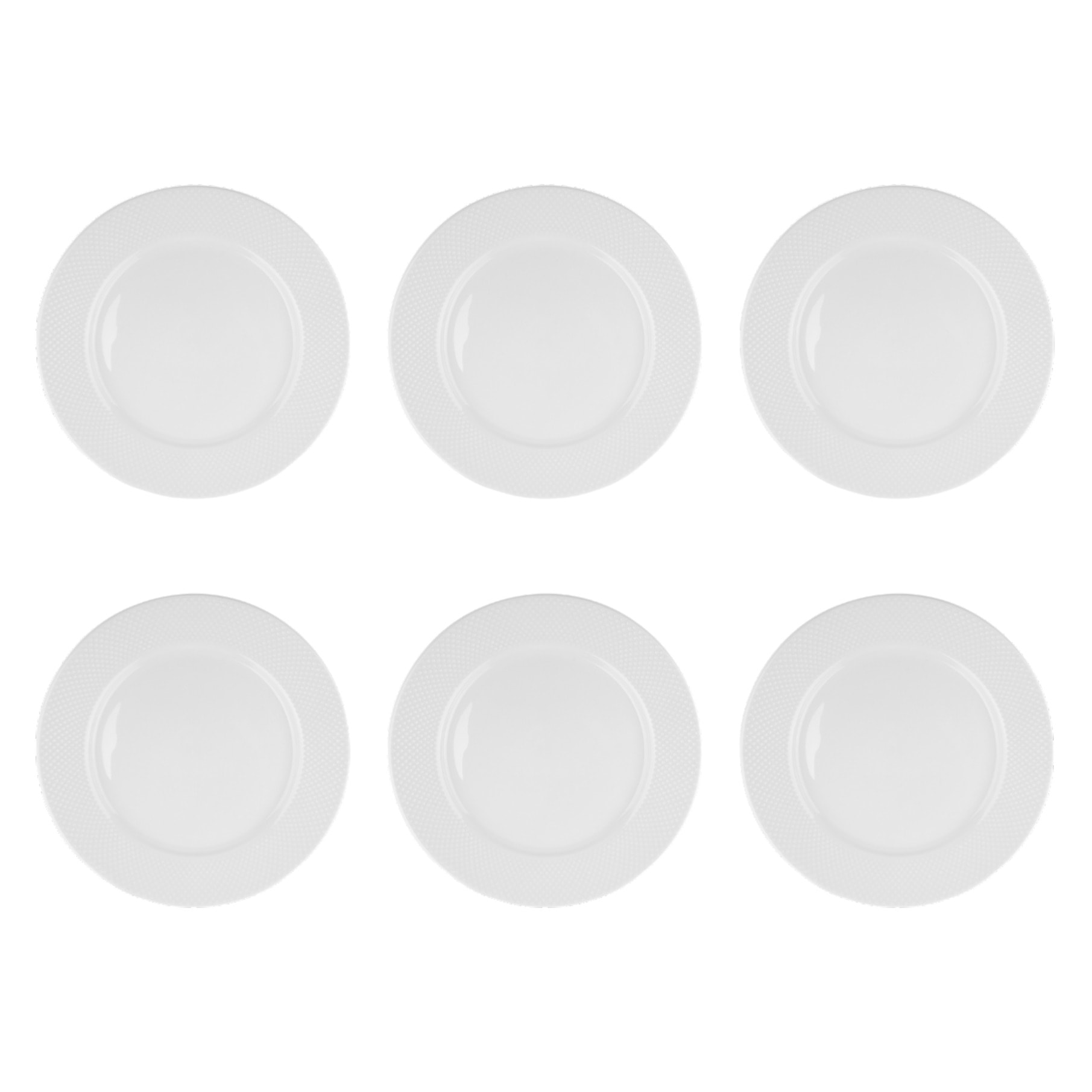 Lot de 6 assiettes plates blanc - "serenity"