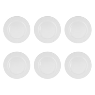 Lot de 6 assiettes plates blanc - "serenity"