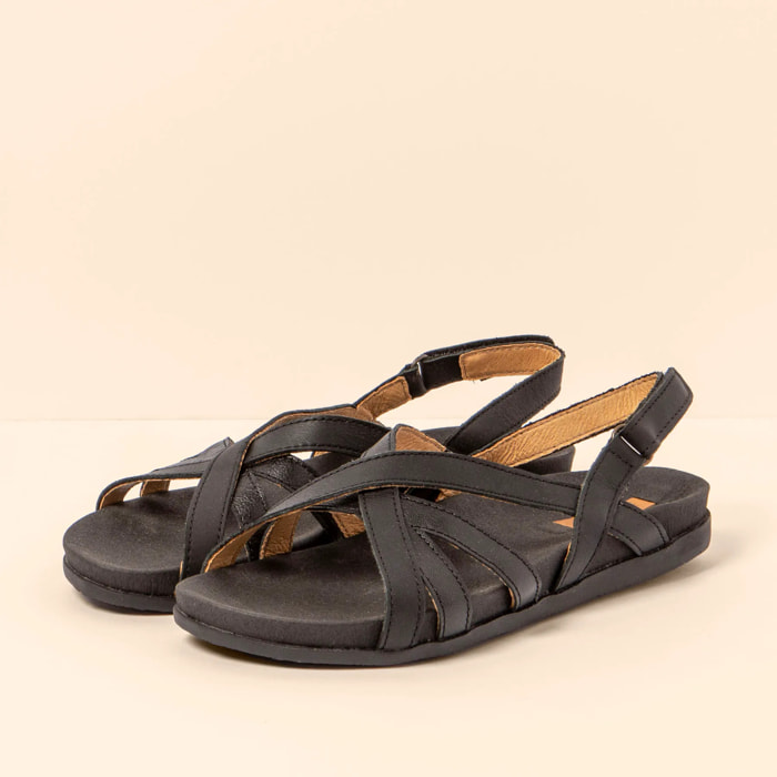 Sandalias N5653 MULTI LEATHER BLACK / ZUMAIA color Black