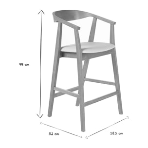 Tabourets de bar scandinaves blancs et bois clair H66.5 cm (lot de 2) BAHIA