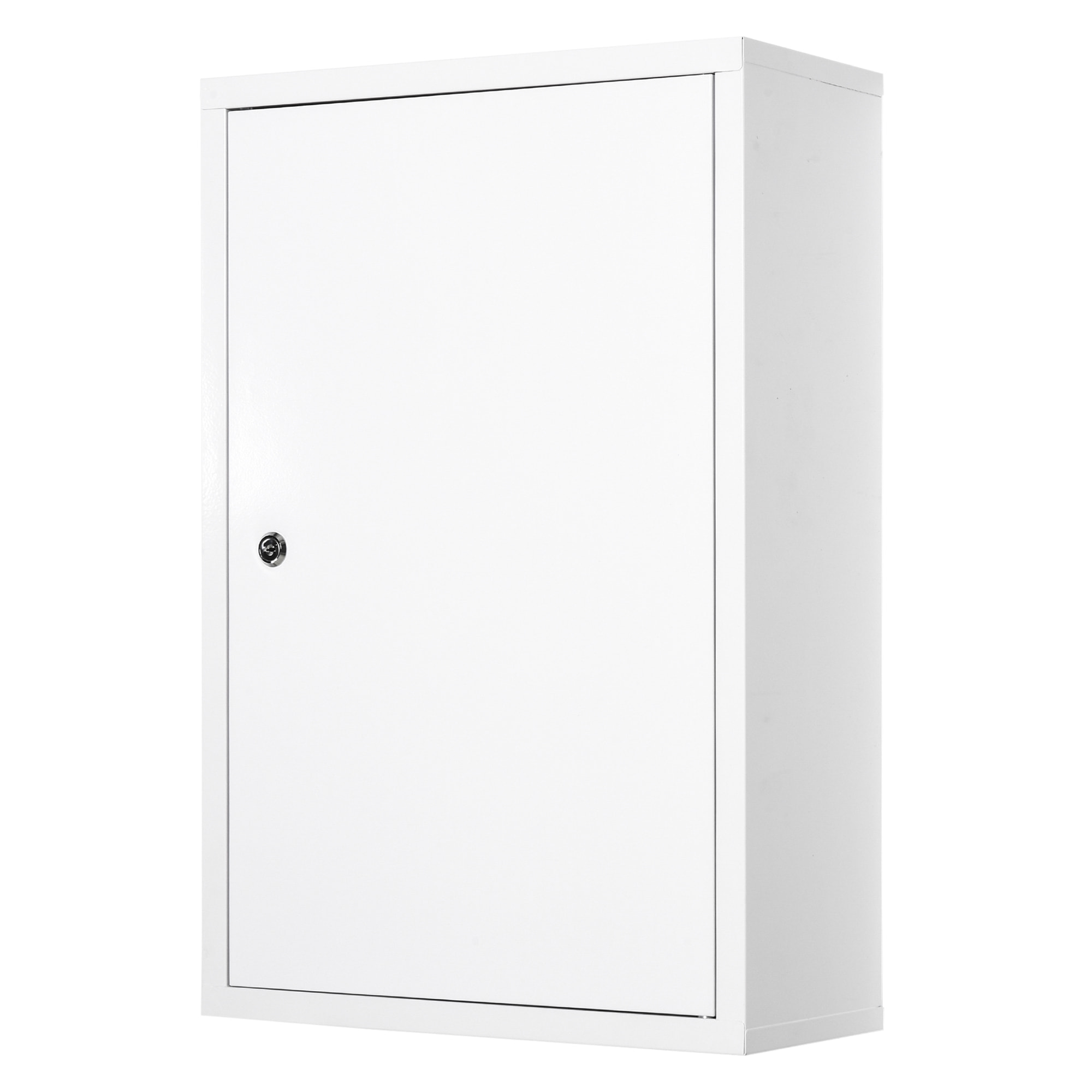 Armoire à pharmacie 2 étagères 3 niveaux verrouillable dim. 40L x 18l x 60H cm 2 clés métal blanc