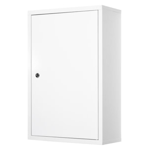 Armoire à pharmacie 2 étagères 3 niveaux verrouillable dim. 40L x 18l x 60H cm 2 clés métal blanc