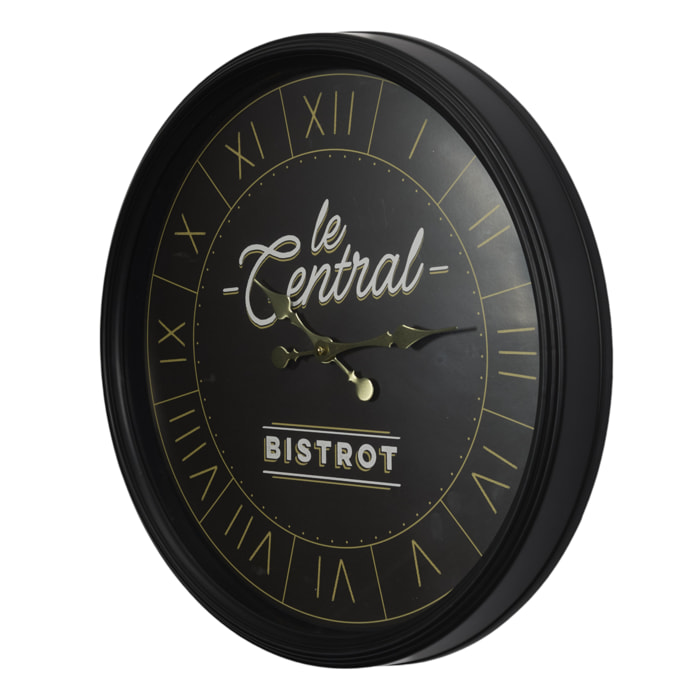 Horloge Bistrot Noir 50cm