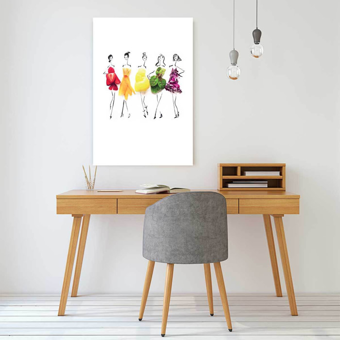 Tableau cuisine humour robes en fruit  Toile imprimée