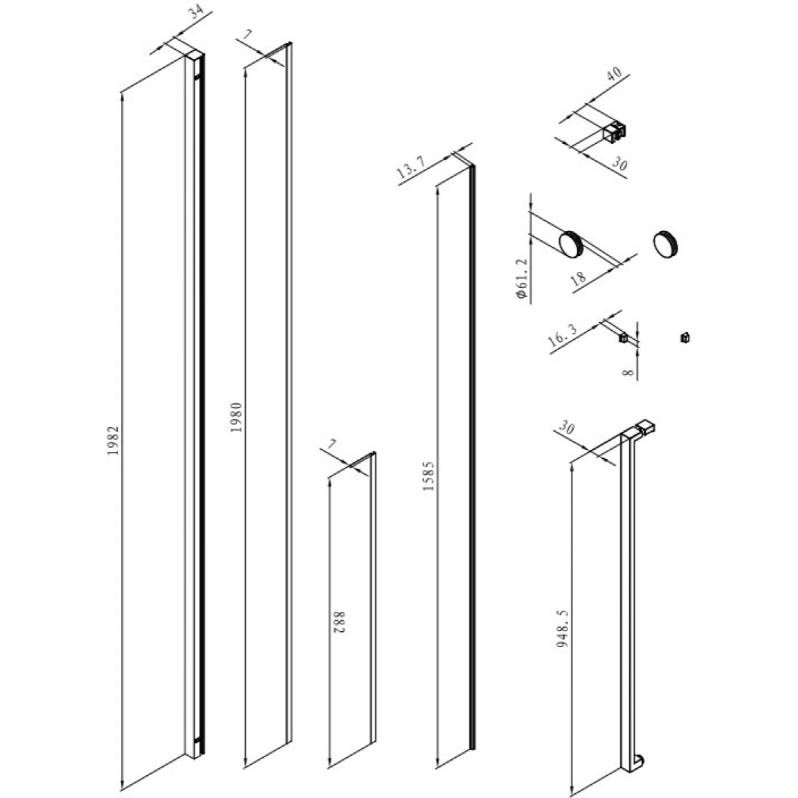 Walk-in X Motion Set complet Porte de douche coulissante verre transparent Easy Clean 120x200cm, montage Chrome (WIXM120ZAV1C)