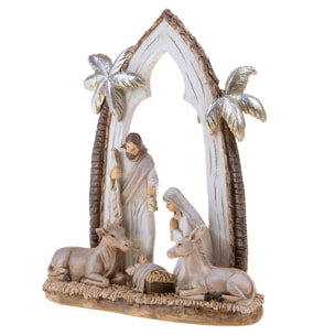 NativitÃ Con Palme. Altezza 22 Cm - Pezzi 1 - 18X22X7cm - Colore: Verde - Bianchi Dino - Articoli Natalizi