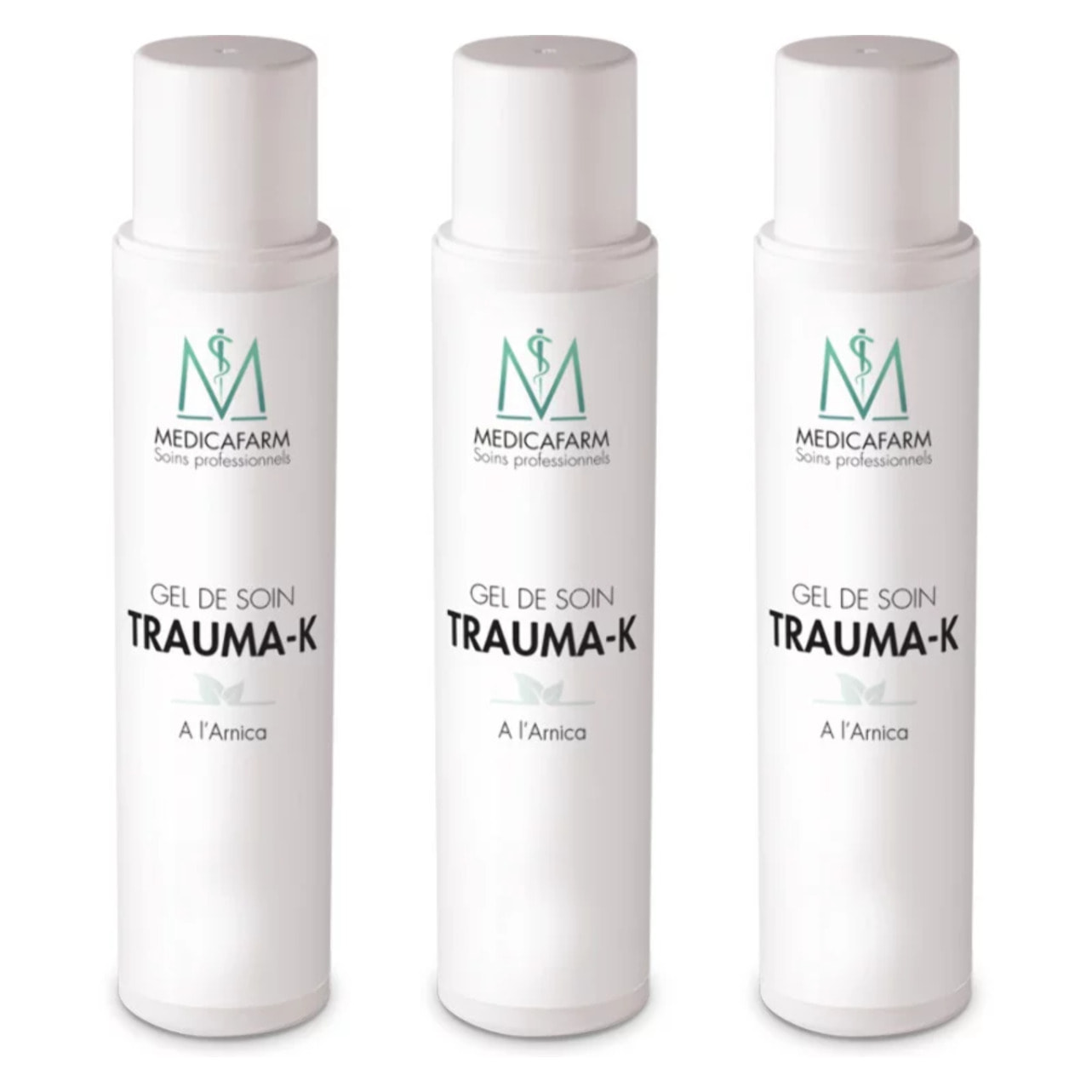 MEDICAFARM - Gel de soin TRAUMA-K à l'arnica - Effet décongestionnant et apaisant - Formule vegan, sans paraben - Lot de 3 flacons Airless de 250ml