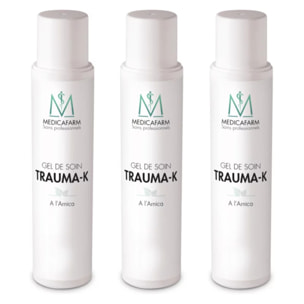 MEDICAFARM - Gel de soin TRAUMA-K à l'arnica - Effet décongestionnant et apaisant - Formule vegan, sans paraben - Lot de 3 flacons Airless de 250ml