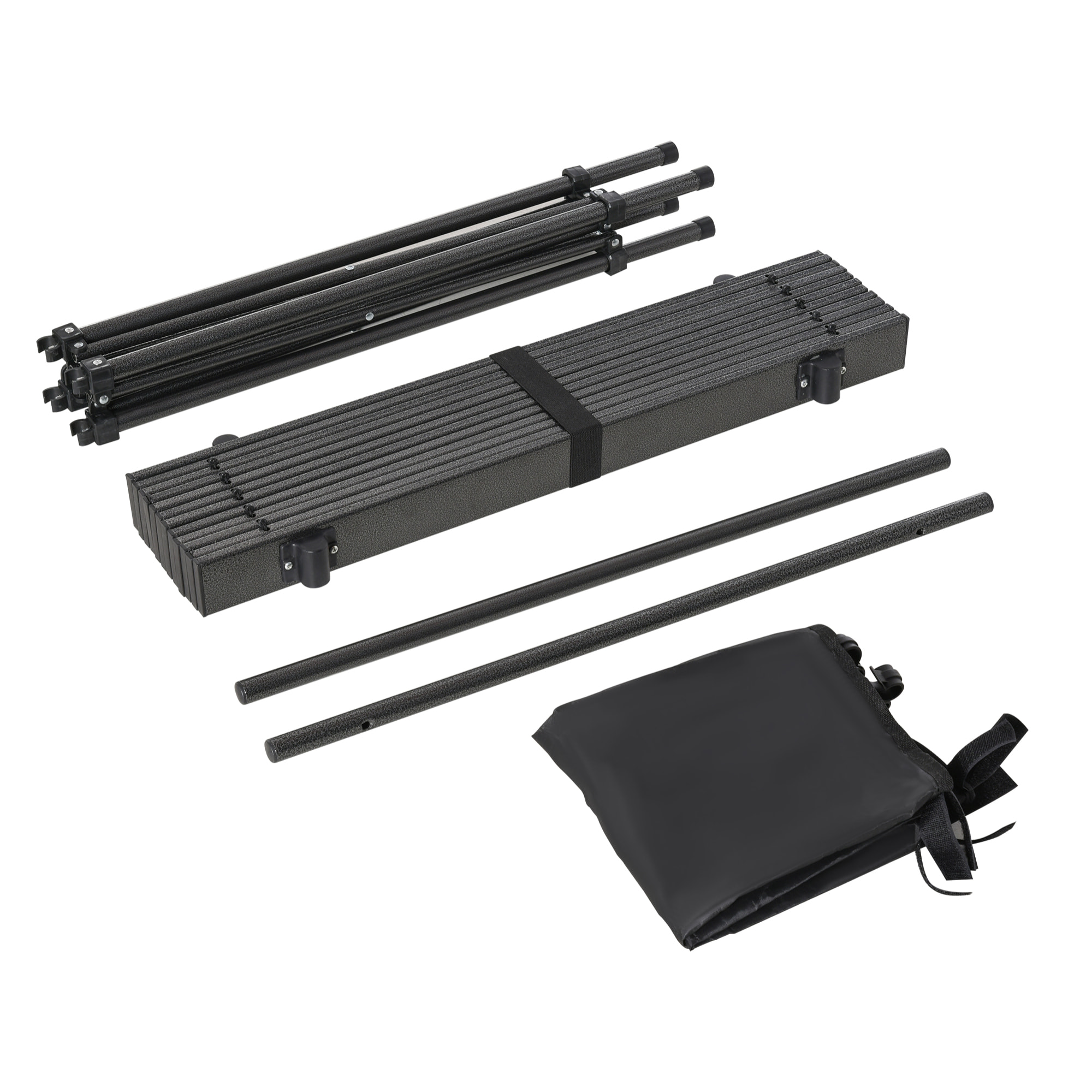 Mesa de Camping Plegable con Almacenaje de Malla Bolsa de Transporte 70x70x69 cm