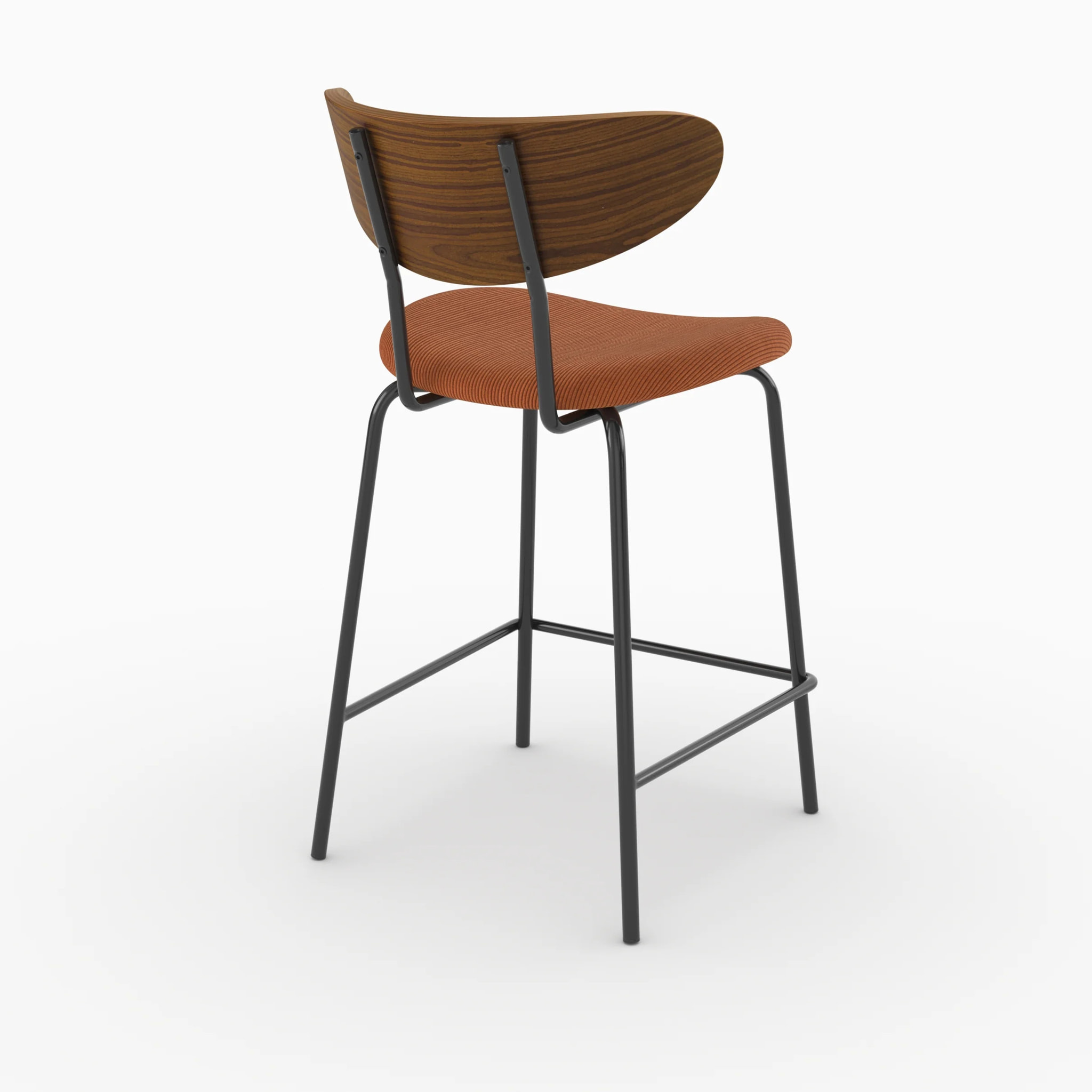 Lot de 2 chaises pour îlot central, velours côtelé terracotta 64.5 cm - Jade