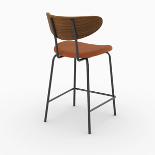 Lot de 2 chaises pour îlot central, velours côtelé terracotta 64.5 cm - Jade