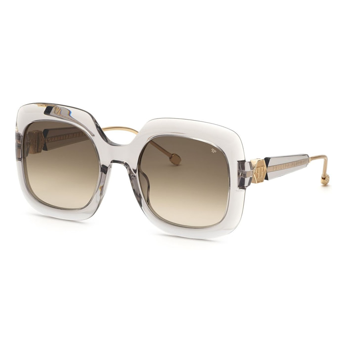 Philipp Plein - lunettes de soleil - blanc - Couleur des verres : marron - indice solaire : cat. 3